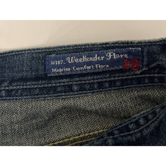 NEW Y2K VINTAGE BLUE CULT LOW RISE WEEKENDER FLARE BOOTCUT JEANS SIZE 28 - Picture 6 of 10